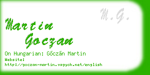 martin goczan business card