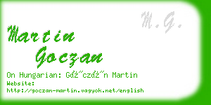 martin goczan business card